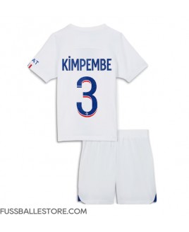 Günstige Paris Saint-Germain Presnel Kimpembe #3 Auswärts Trikotsatzt Kinder 2023-24 Kurzarm (+ Kurze Hosen)